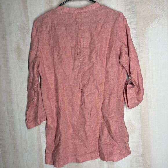 Cynthia Rowley dusty pink linen tunic top pullover style, size small - Picture 8 of 14